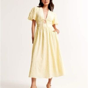 A&F Pastel Yellow Textured dress